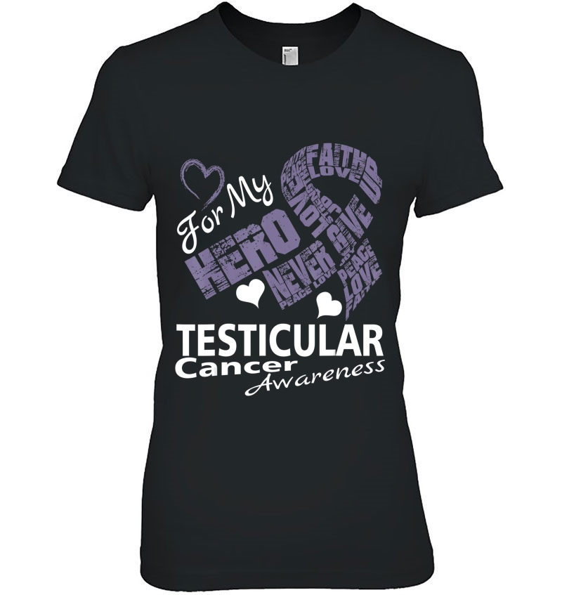 Love For My Hero, Testicular Cancer Awareness Ribbon Hoodie