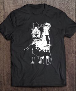 Naruto Shippuden Naruto And Sasuke Outline Tee