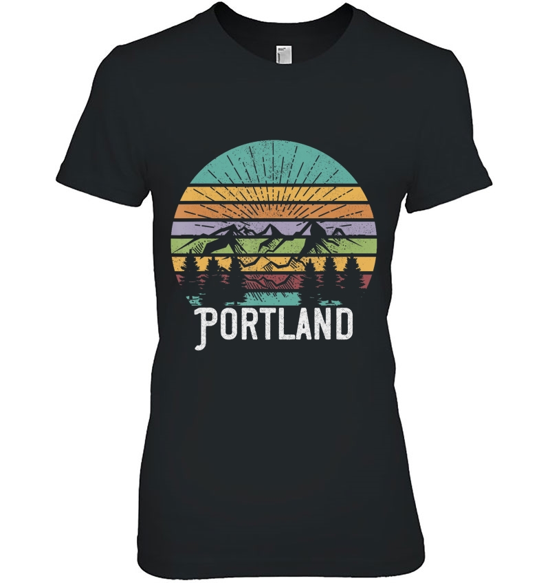 Portland Oregon Vintage Retro Mountain 70'S 80'S Hoodie