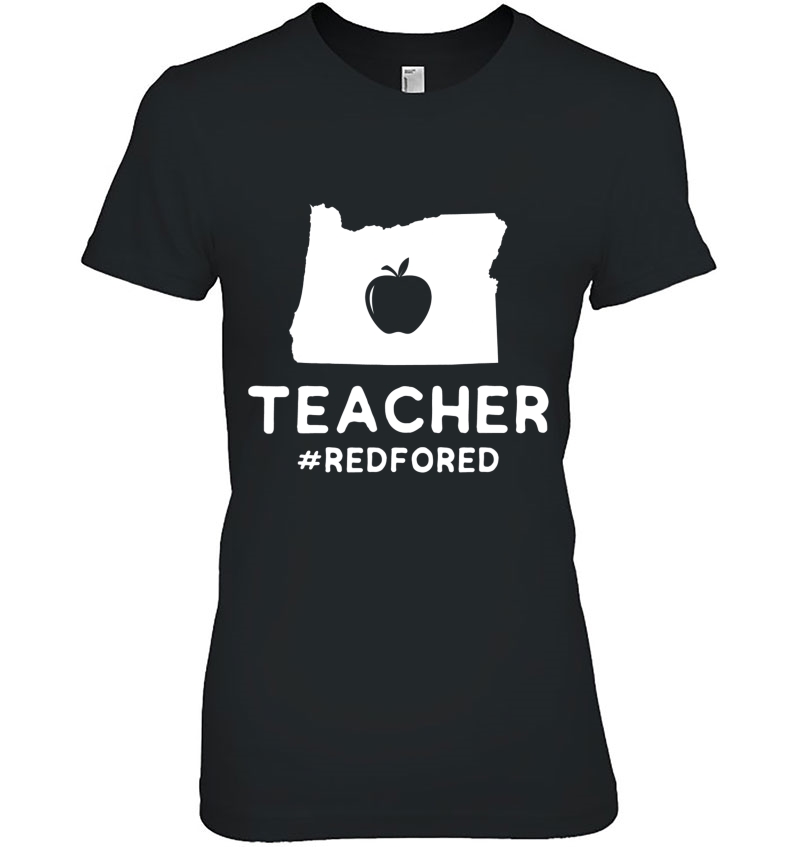 Red For Ed Oregon Teacher Public Education Supporter Ladies Tee