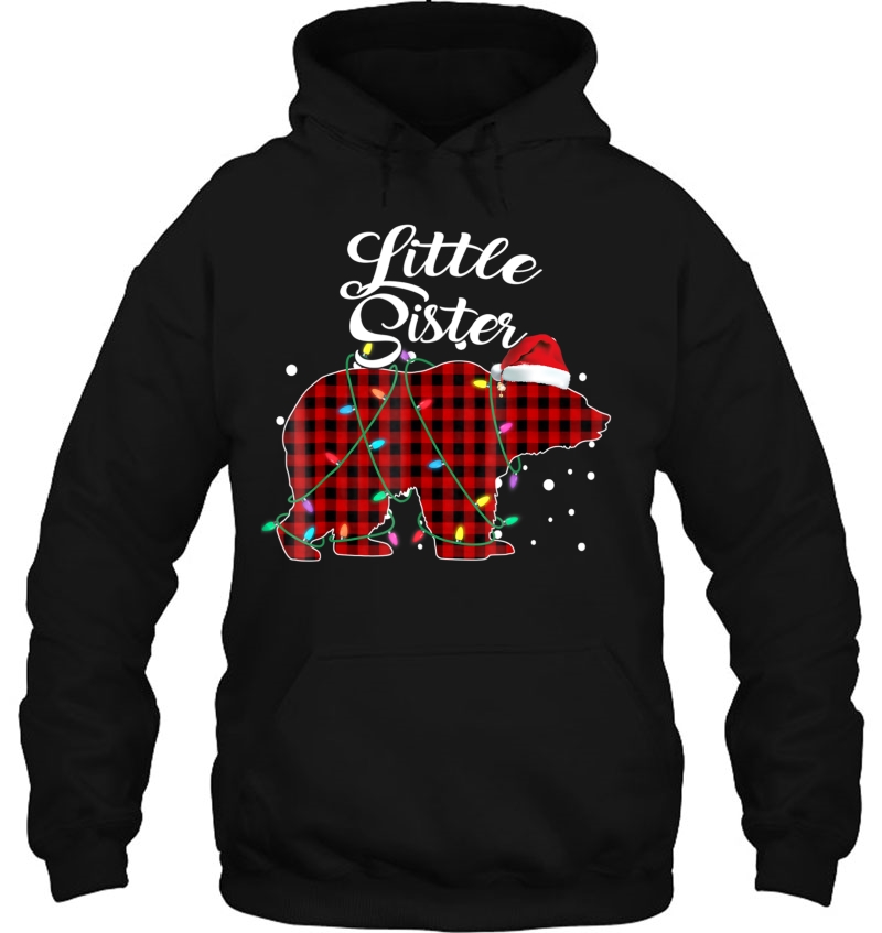 Red Plaid Little Sister Bear Matching Buffalo Pajama Mugs