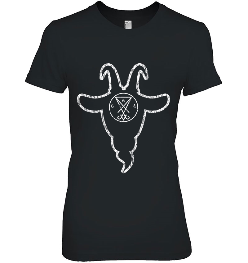 Satanic Shirt Goat Head & 666 Satanism Symbol Gift Hoodie