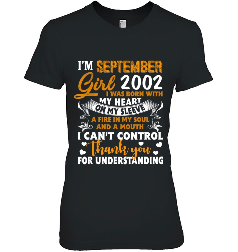 September 2002 Girl Gifts 18 Years Old 18Th Birthday Hoodie