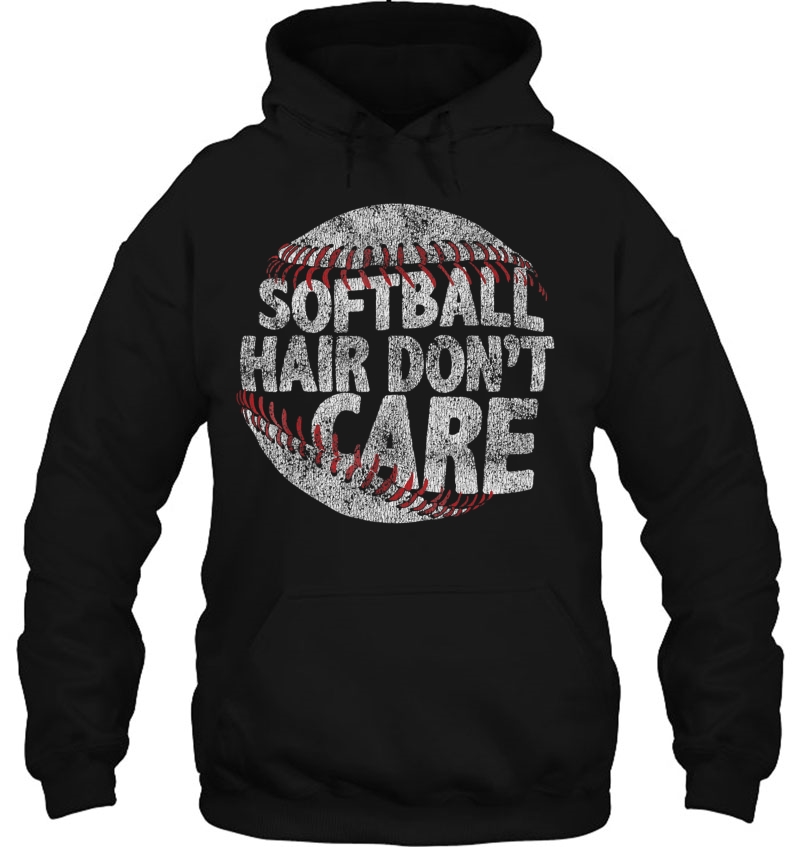 Softball Hair Don't Care Distressed Mugs