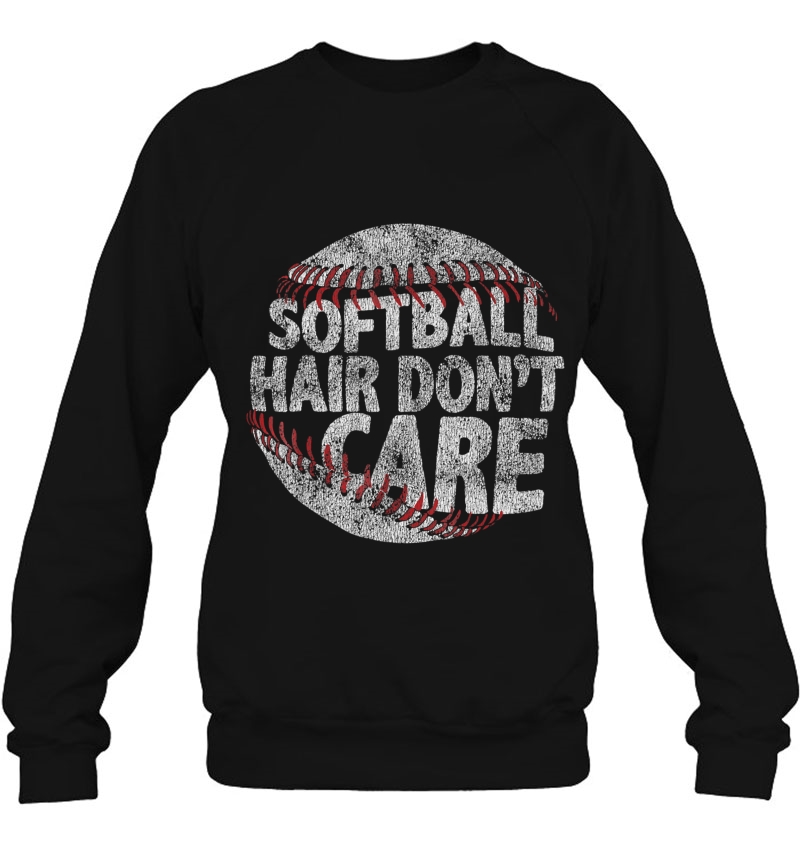 Softball Hair Don't Care Distressed Mugs