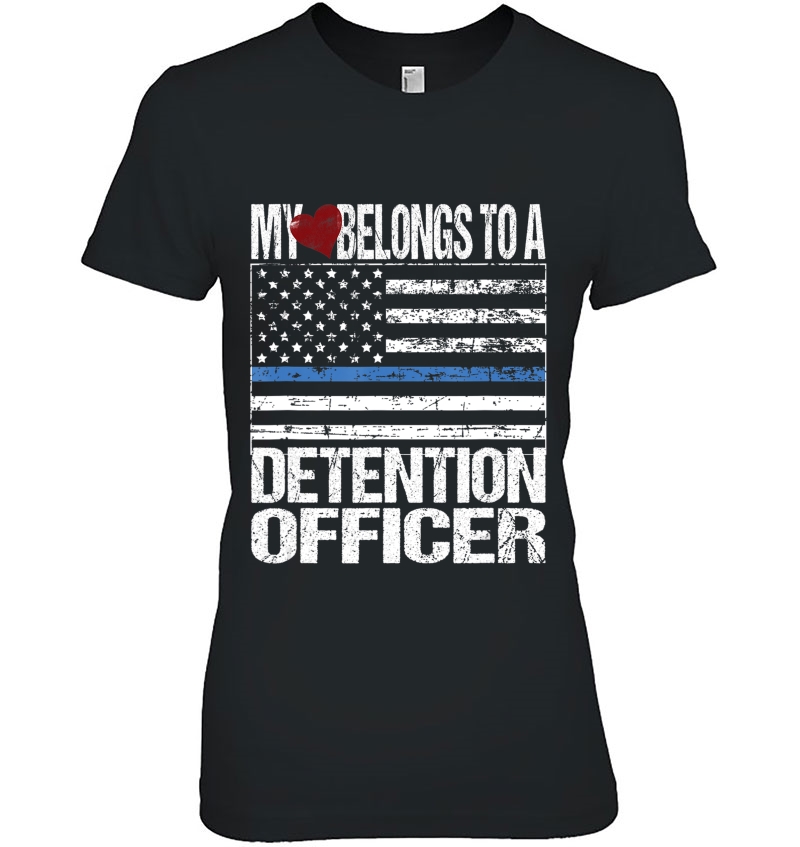 Thin Blue Line Flag - Detention Officer Family Gift Hoodie