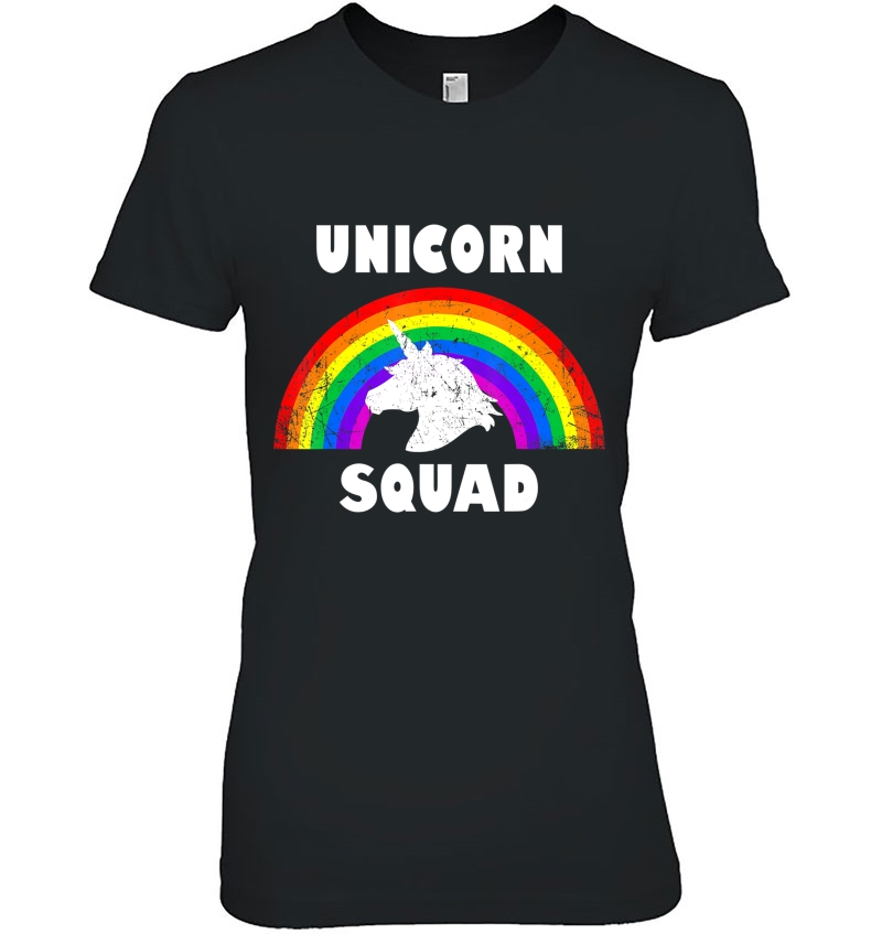 Unicorn Squad Vintage Retro Rainbow Unicorns Love Ladies Tee