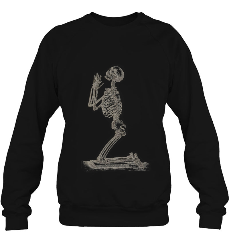 Vintage Skeleton Shirt Kneeling Praying, Antique Halloween Mugs