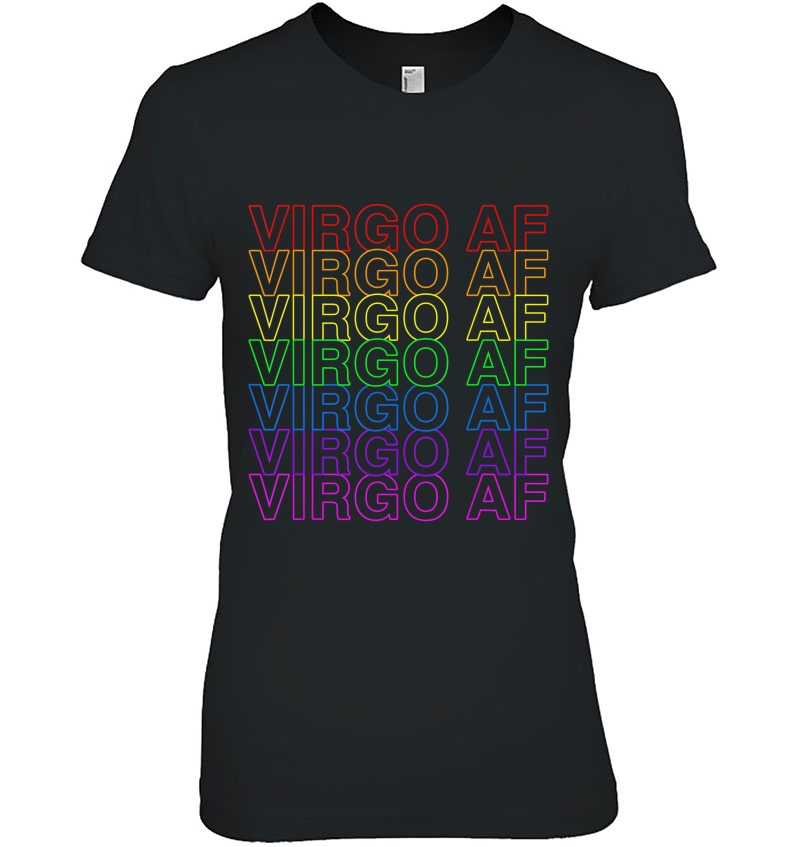 Virgo Af Gay Pride Rainbow Repeat Plastic Thank You Bag Ladies Tee