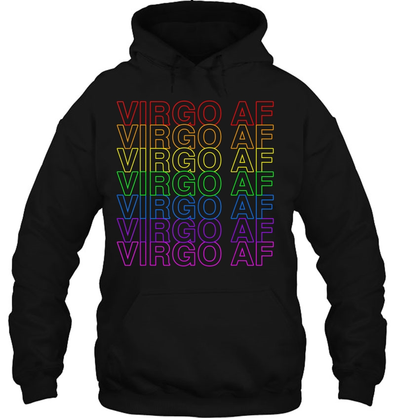Virgo Af Gay Pride Rainbow Repeat Plastic Thank You Bag Hoodie