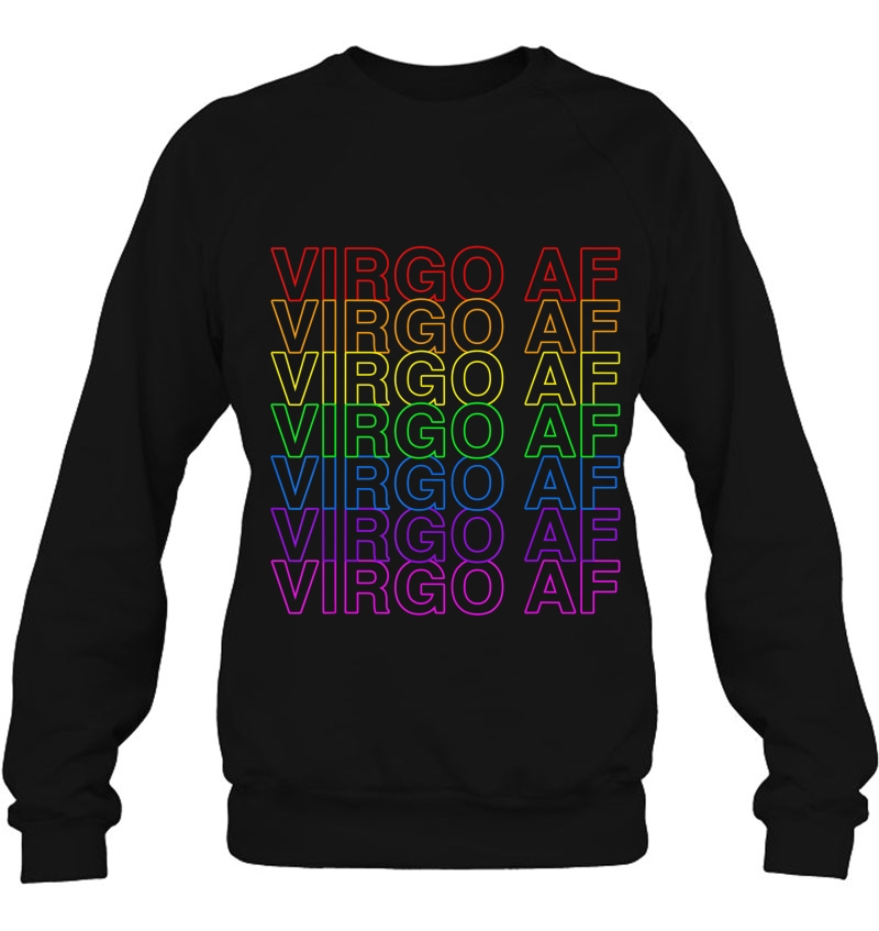 Virgo Af Gay Pride Rainbow Repeat Plastic Thank You Bag Sweatshirt