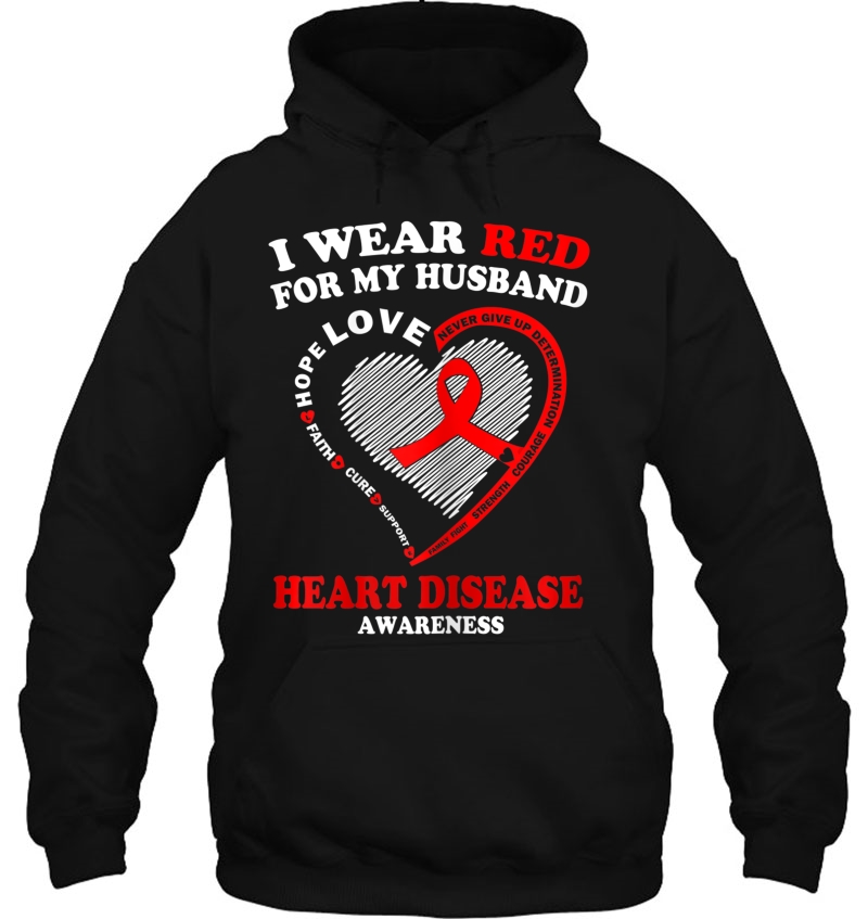 Womens I Wear Red For My Husband Heart Disease Awareness Gifts Mugs