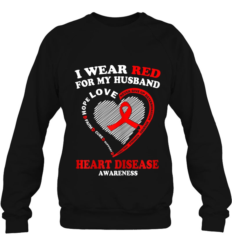 Womens I Wear Red For My Husband Heart Disease Awareness Gifts Mugs