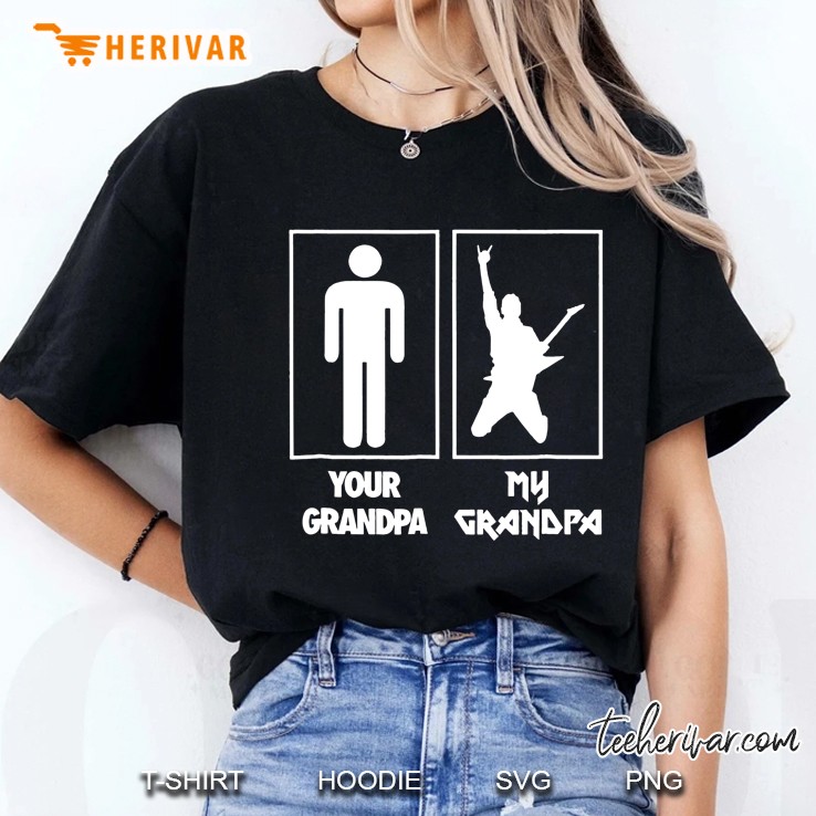 Your Grandpa My Grandpa Guitar Rock N Roll Band Ladies Tee