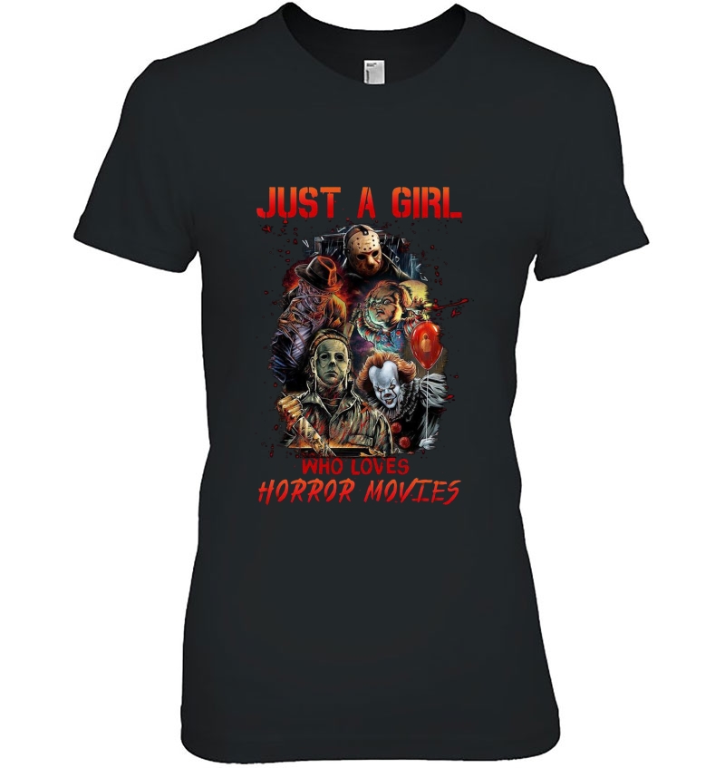 Just A Girl Who Loves Horror Movies Scariest Horror Movies Characters Hoodie