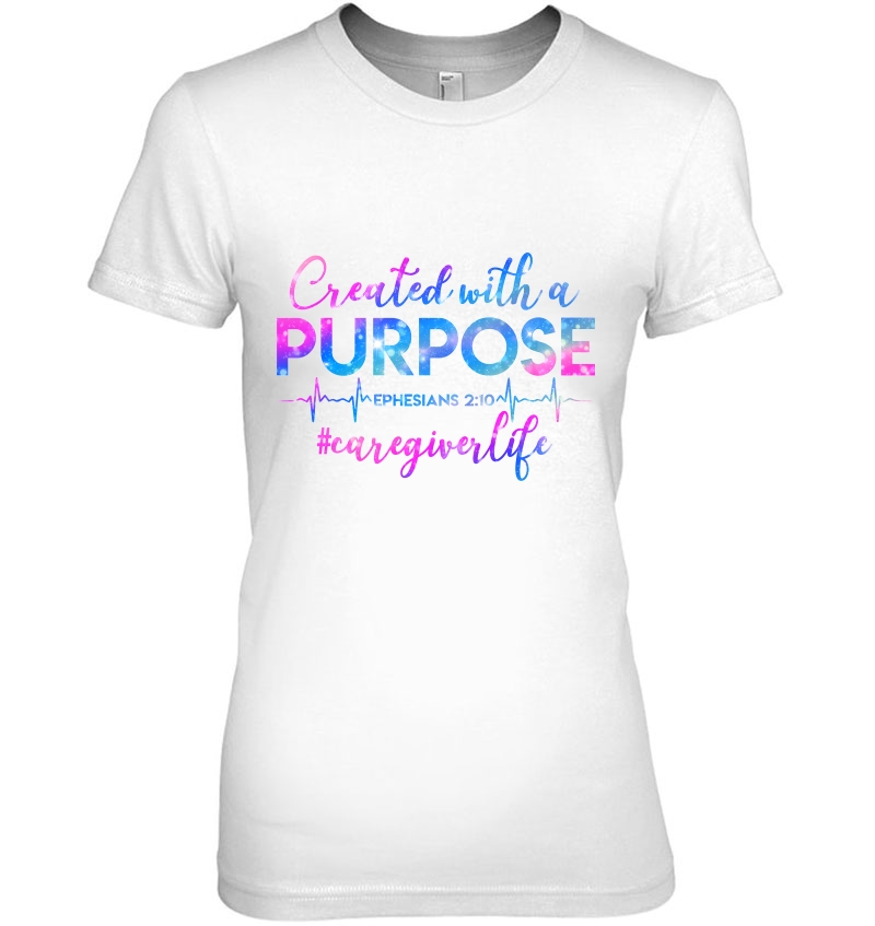 Created With A Purpose #Caregiverlife Heartbeat Version Hoodie