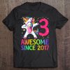 3 Years Old 3Rd Birthday Unicorn Dabbing Shirt Girl Party Tee