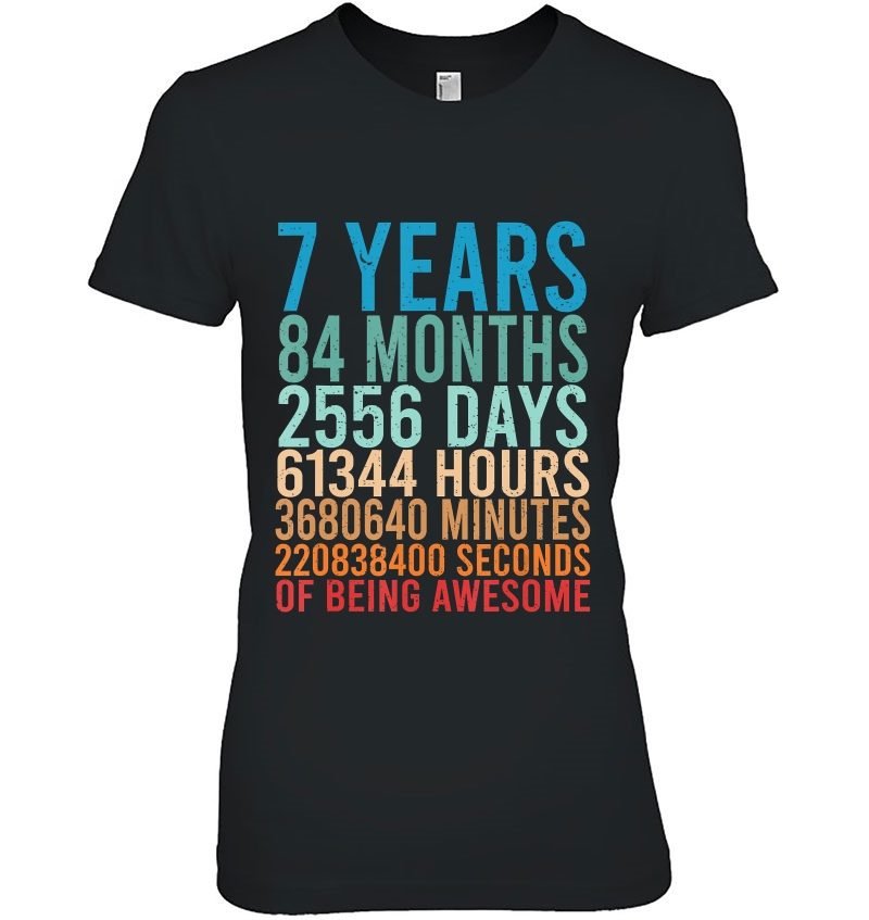 7 Years Old 7Th Vintage Birthday Shirt 84 Months Hoodie