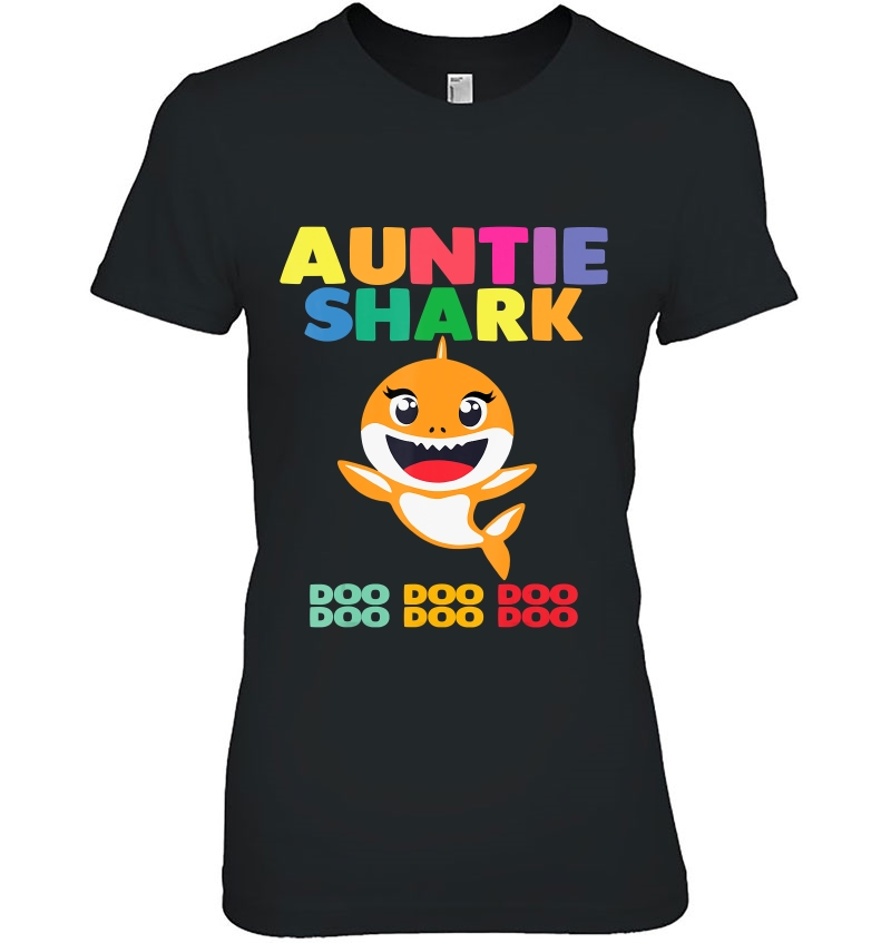 Auntie Shark Gift Cute Baby Shark Design Family Set Women Hoodie