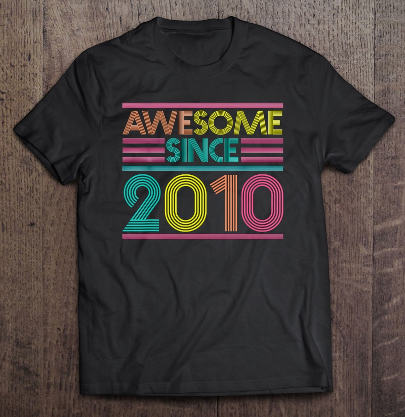 Awesome Since 2010 10Th Birthday Gifts 10 Years Old Shirt