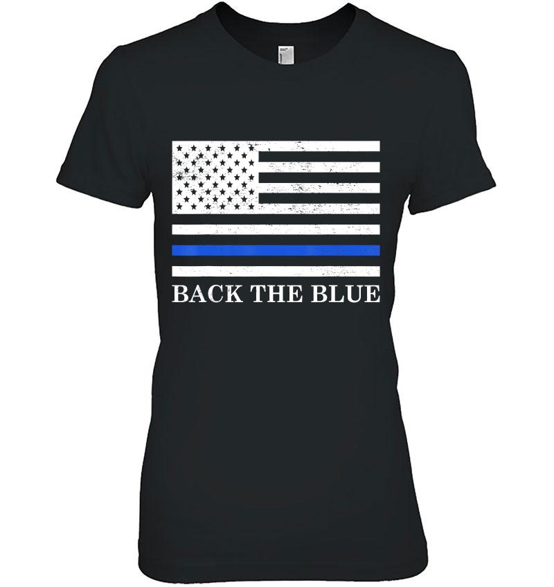 Back The Blue American Flag Thin Blue Line Police Support Hoodie