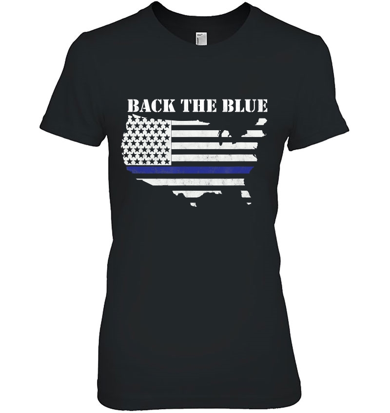 Back The Blue Thin Blue Line American Flag Police Support Hoodie