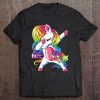 Dabbing Unicorn Girls Kids Women Rainbow Unicorns Tee