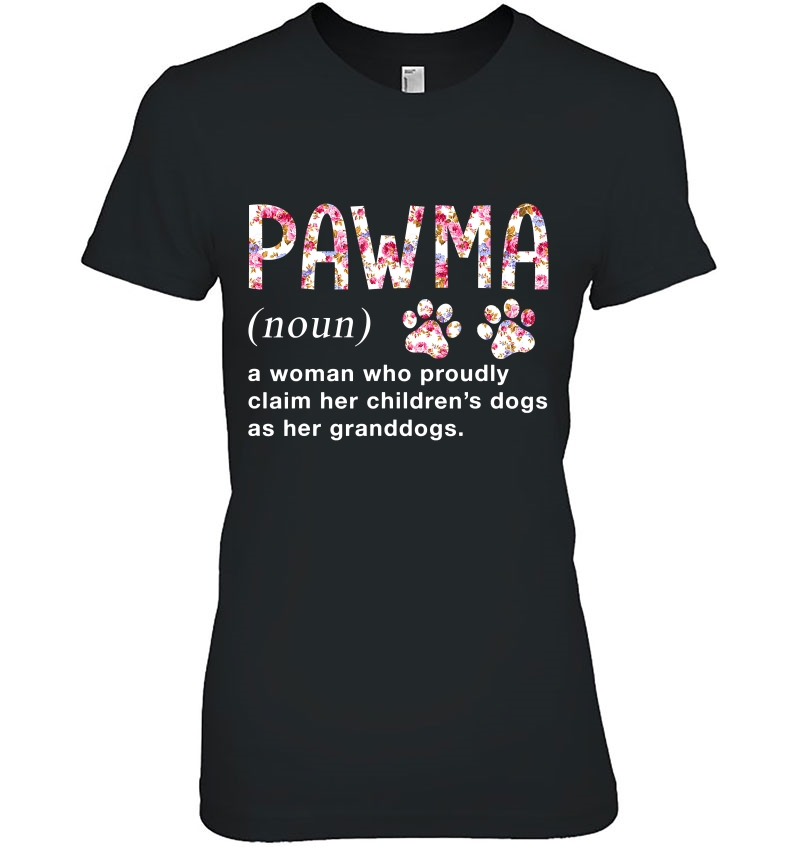 Floral Art Pawma Noun Definition Mama Grandma Dog Lovers Hoodie