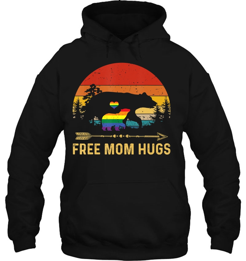 Free Mom Hugs Lgbt Pride Mama Bear Retro Mugs