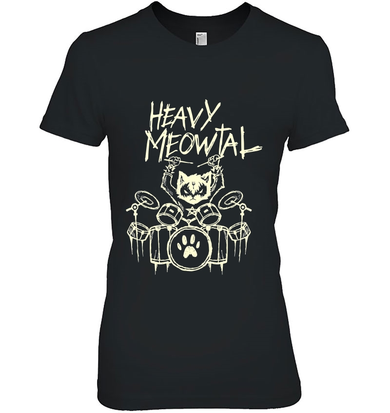 Heavy Metal Headbanger Gift Drummer Cat Playing Drum Meowtal Hoodie