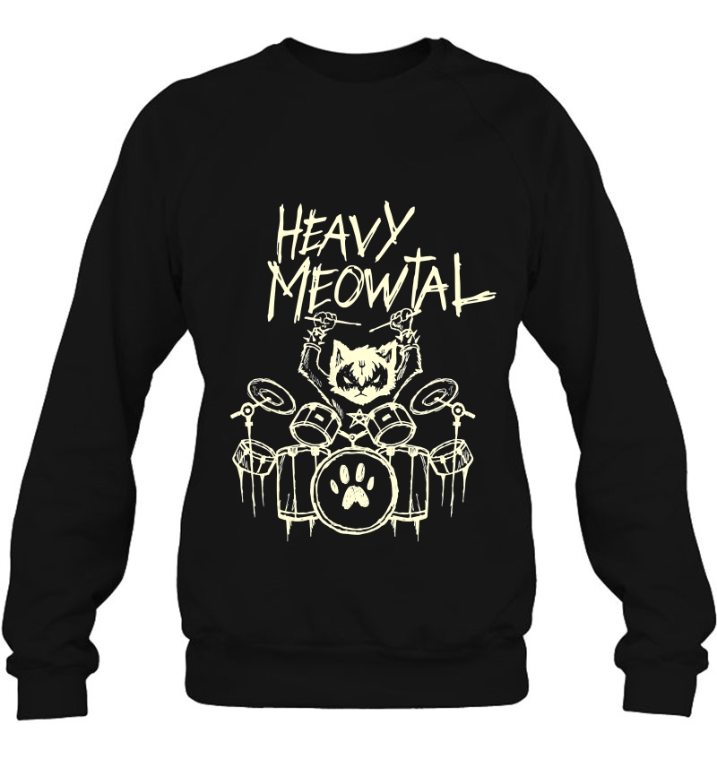 Heavy Metal Headbanger Gift Drummer Cat Playing Drum Meowtal Mugs