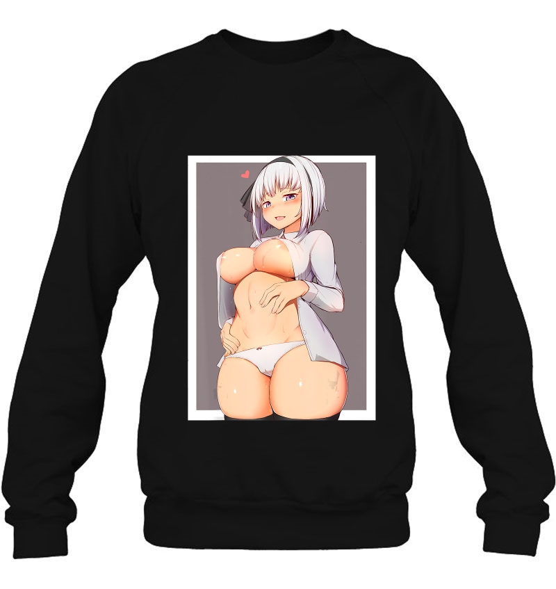 Lewd Anime Girl Shirt Hentai Ahegao Waifu Tee Otaku Gift Sweatshirt