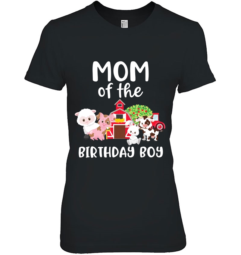 Mom Of The Birthday Boy Farm Animals Birthday Party Hoodie