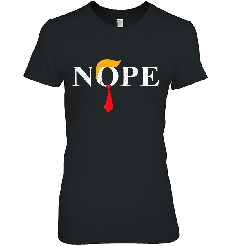 Nope Red Tie Trump Wig Funny Anti-Trump Hoodie