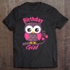 Owl On A Tree Branch Character Funny 5Th Birthday Girl Tee