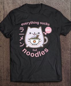 Pastel Goth Ramen Noodle Cat - Anime Kawaii Tee