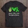 Peace Love Hope Green Ribbon Cloves Syndrome Awareness Tee