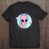 Peace Sign Hand Planet Stars Ufo Cool Trippy Gift Pink Alien Tee