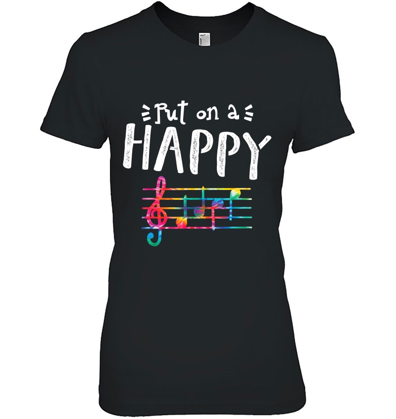 Put On A Happy Face Music Notes Funny Teacher Hoodie