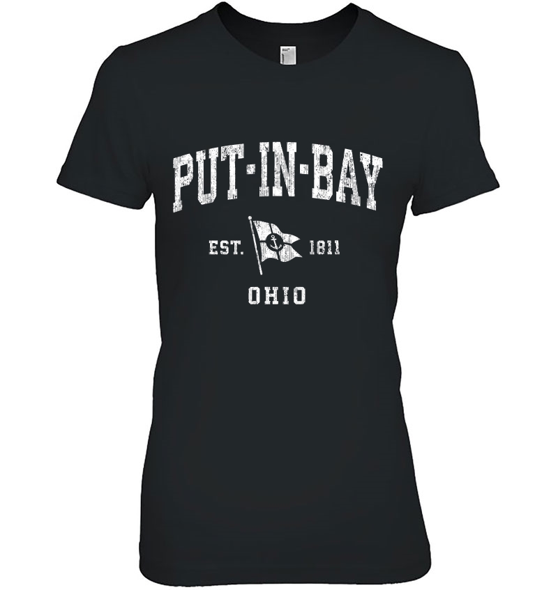 Put-In-Bay Oh Vintage Nautical Boat Anchor Flag Sports Hoodie