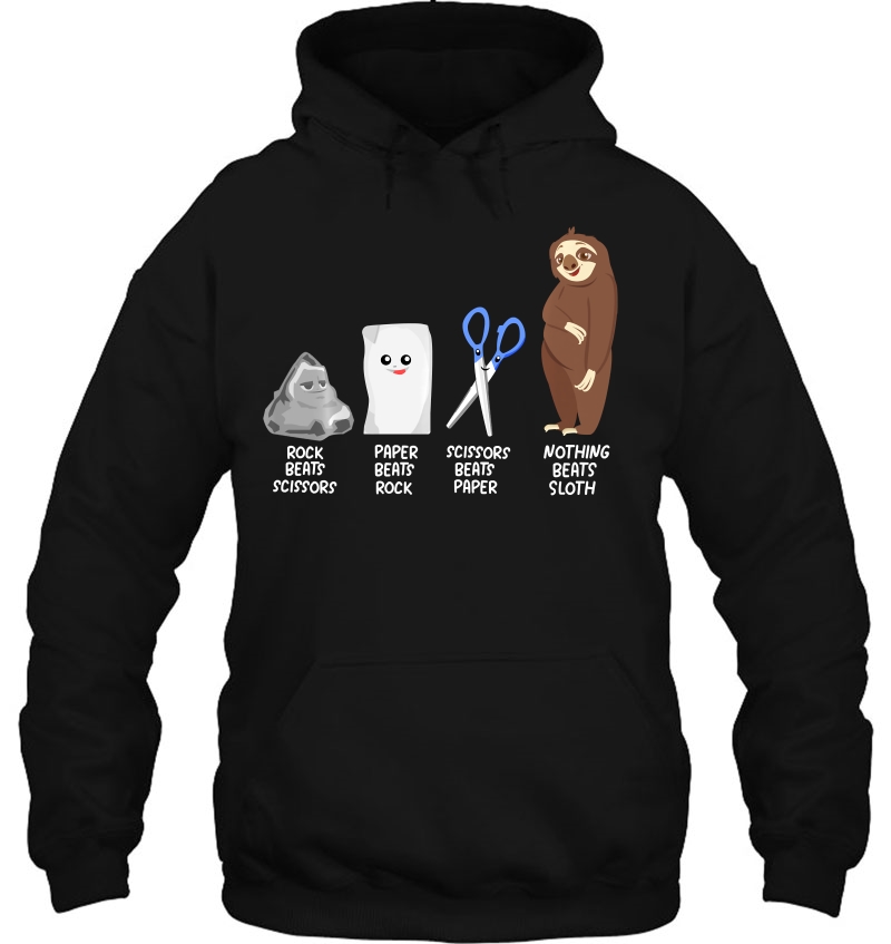 Rock Paper Scissors Sloth Pun Clothing Outfit Gift Sloth Pullover Mugs