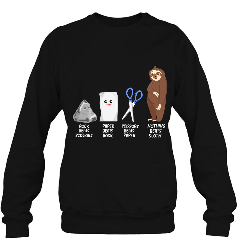 Rock Paper Scissors Sloth Pun Clothing Outfit Gift Sloth Pullover Mugs