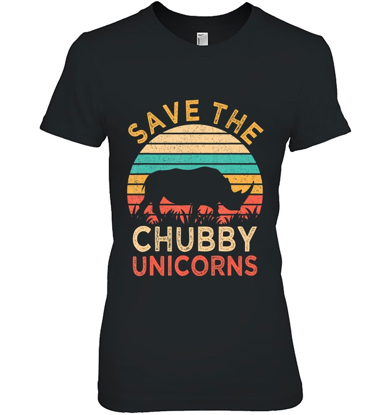 Save The Chubby Unicorns Vintage Funny Rhino Animal Rights Hoodie