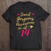 Smart Gorgeous Awesome At 14, 14Th Birthday Shirts For Girls Tee