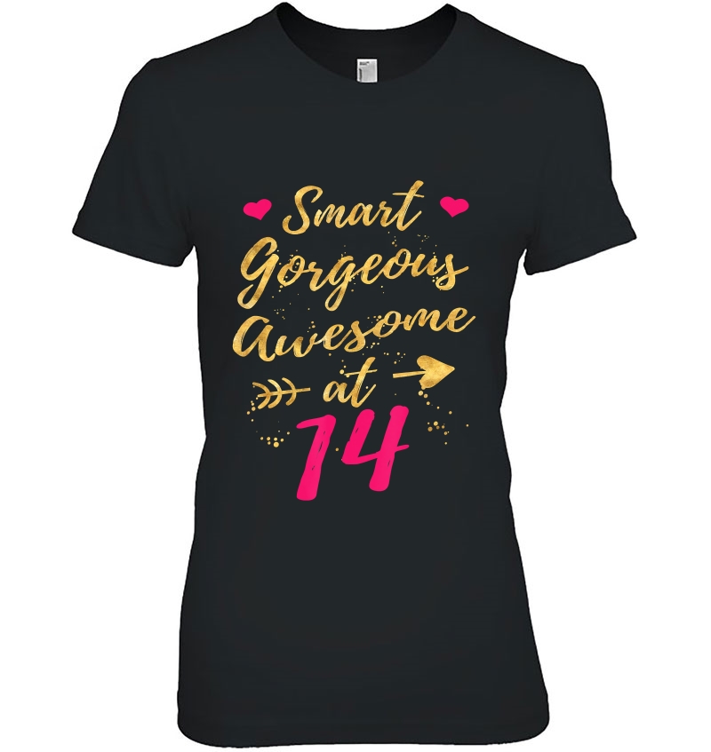 Smart Gorgeous Awesome At 14, 14Th Birthday Shirts For Girls Hoodie