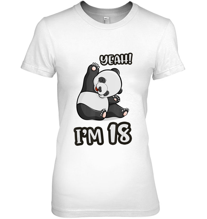 18Th Birthday Panda Yeah I'm 18 Years Old Girl Gift Hoodie