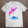 Lovely Pink Flamingo Bird Drinking Water Color Art Tank Top Tee