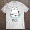 Pisces Star Sign Feline Design Cute, Funny Kitty Zodiac Cat Tee