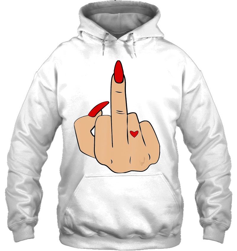 Tee Middle Finger Fuck You Heart Hand Red Nail Burlesque Mugs