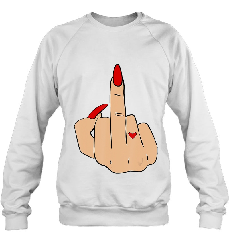 Tee Middle Finger Fuck You Heart Hand Red Nail Burlesque Mugs